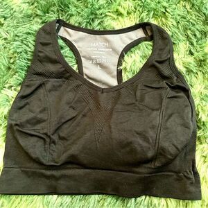 Match Black Sports Bra with Racerback Design